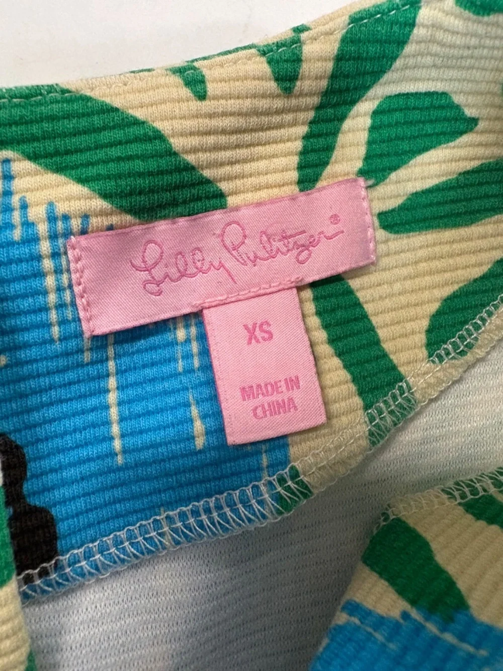 Lilly Pulitzer Layton Shift Dress Sea Oat Ikatty XS Blue Green